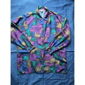 Stunt Collections Silk Geometric Blouse